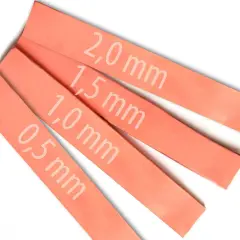 Różowe termopady o grubościach 0,5 mm, 1,0 mm, 1,5 mm i 2,0 mm, gotowe do odprowadzania ciepła.