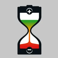 Bateria w kształcie klepsydry z płynem przechodzącym z zielonego w czerwony. Ilustruje pytanie: jak długo ładować akumulator 12v?